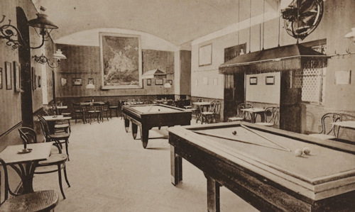 Billiard room of a 1911 coffee house