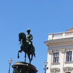 Equestrian statue from afar