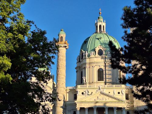 Dome and column of Karlskirche church